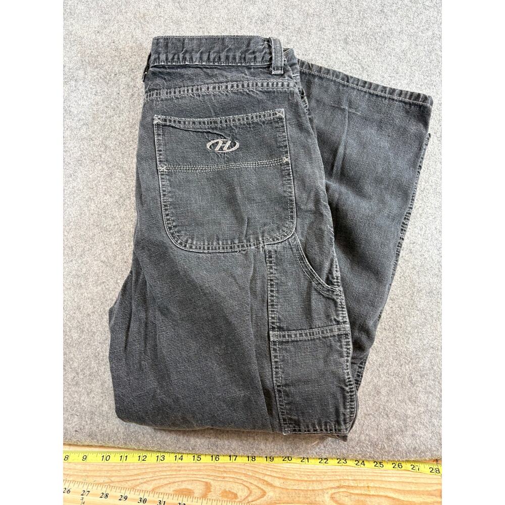 Hydraulic Carpenter Jeans Mens Gray Relaxed Fit Utility Denim Baggy Y2K 36x30